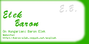 elek baron business card